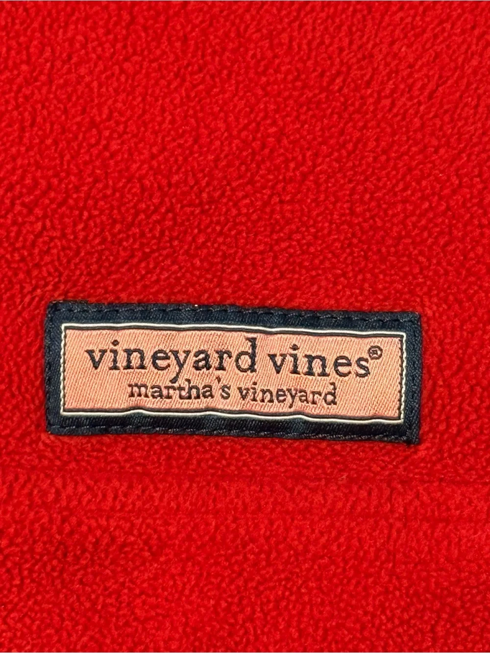 Vineyard Vines Men XL Red Navy Fleece 1/4 Zip Preppy Gorpcore Pullover
